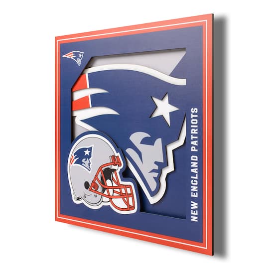 NFL 3D Logo Series Wall Art By Youthefan in New England Patriots | 12" x 12" | Michaels®